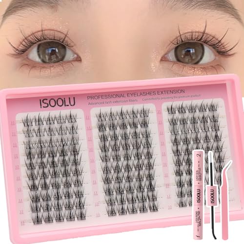 Fairy Lash Clusters Manga Individual Lashes C Curl Wispy Eyelash Clusters WideSpan Eyelash Extension Kit with Lash Bond and Seal Wet-Look Spiky Cluster Lashes (Wing Kit 150pcs)