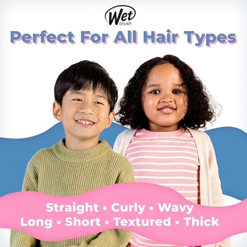 Wet Brush Kids Detangler Hair Brushes - Rainbows - Midi Detangling Brush With Ultra-Soft IntelliFlex Bristles Glide Through Tangles With Ease - Pain-Free Comb For All Hair Types