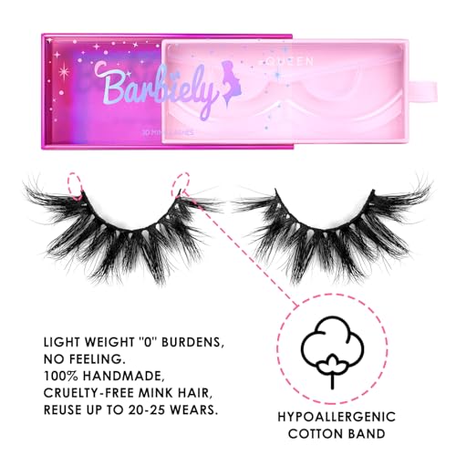 20mm Mink Lashes, 3D Real Mink Lashes, 3 Pairs Fluffy Dramatic False Eyelashes, 100% HandMade Mink Lshes, 6D Wispy Long Thick Full Volume Strip Eye Lashes, Cruelty Free (Party Time)