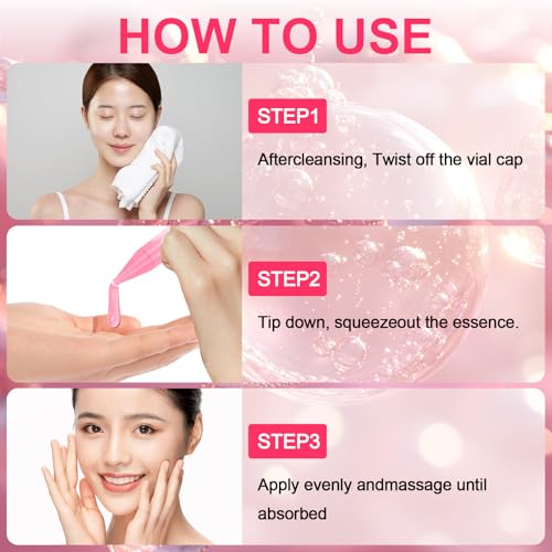 Pink One Day Serum, High-Purity Salmon PDRN, Ultra Hydrating Serum, Non-greasy Formula for Face Brightening, Hydrating, Evens Tone, Smooths Fine Lines (0.05 fl.oz x 10e)