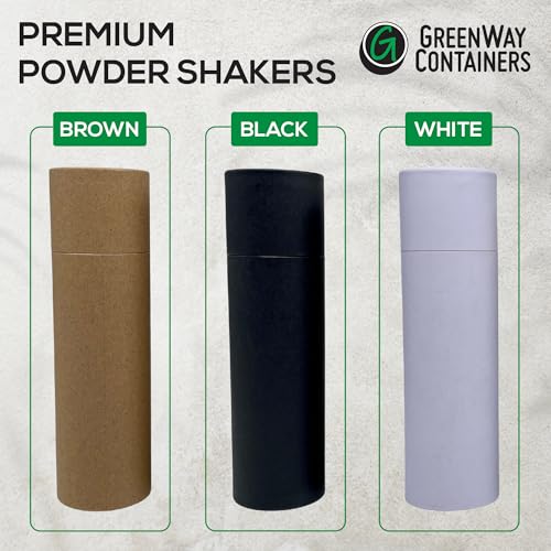 GreenWay 4oz / 115g Small Kraft Paper Shaker Tubes with Sifters & Lids - 10 Pack Biodegradable Containers for Powdered Cosmetics - Fully Compostable Spice Sifting Tubes ? White