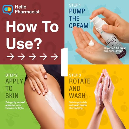 HelloPharmacist BiEst 7.0 PRO V2 Bioidentical Estrogen Cream for Women - 90 Pumps - Wild Yam Natural Estrogen Based Body Cream - 3oz
