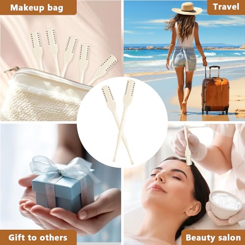 Lothee 50 Pcs Manual Nose Hair Trimmer, Nasal Hair Cutter Bulk for Women, Portable 360 Rotating Nose Hairs Remover Tools for Home, Travel and Beauty Salon, Velvet Storage Bag (White)