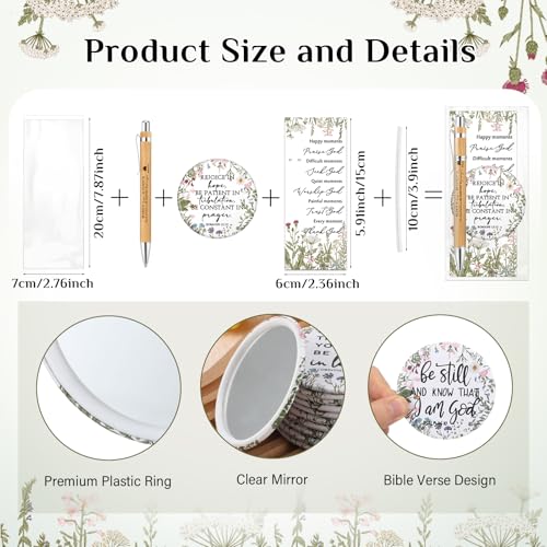30 Sets Christian Gifts Bulk for Women Bible Verse Mini Compact Mirrors Makeup Mirrors Inspirational Mother's Day Religious Gifts for Church Ladies Pastor's Wife Sunday School