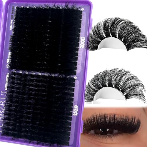 Volume Lash CLusters 12-25mm Long Cat Eye D Curl 280PCS Cluster Eyelash Extensions 150D+200D Thick DIY Lash Extesnion