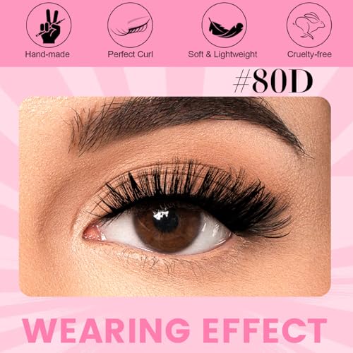 Lash Clusters C Curl 280 Pcs Long Cluster Lashes Eyelash Extensions 80D+100D Individual Eyelash Clusters Wispy Volume Lashes Clusters 8-18mm Mix Fluffy Mink Lash Clusters DIY at Home