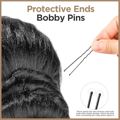Donut Hair Bun Maker - 4pcs Hair Bun Maker for Kids Easy Ballet and Sock Buns 20pcs Bobby Pins Black
