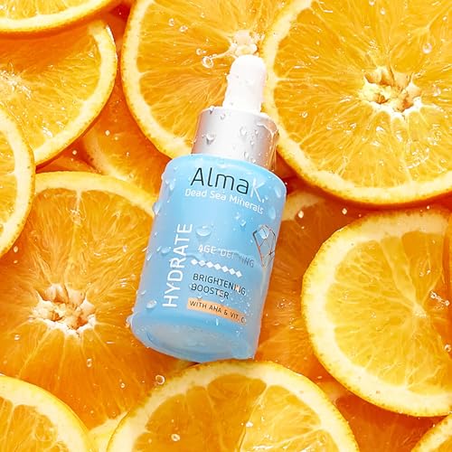 Alma K Brightening Booster - Vitamin C Face Serum with AHA, Hydrating and Brightening Serum for Women, Anti Aging, Improve Appearance of Fine Lines & Wrinkles - 1 oz (Pack of 2)