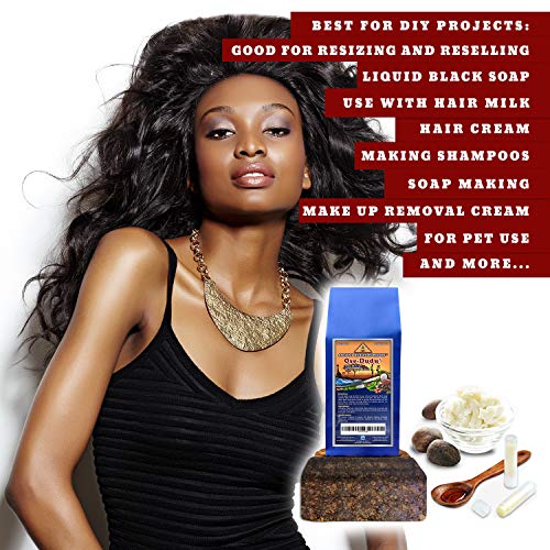 Organic, Anti-Bacterial, Anti-Fungal OSE-DUDU AFRICAN BLACK SOAP 1 LB (16 oz) BLOCK. Authentic, Handmade, Unscented Raw Best For Acne, Anti-Aging, Ethnic or White Oily Skin, Pimples and Zits (GHANA)