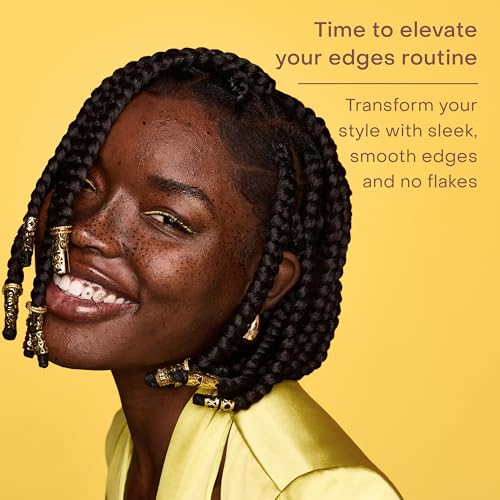 SheaMoisture Edge Control Strong Hold Gel+Flaxseed Jamaican Black Castor Oil Keeps Edges in Place,No Flakes,Infused With Hydrolyzed Corn Starch,Glycerin,Indulgent Scent ParabenFree AntiFrizz Gel 3.5oz