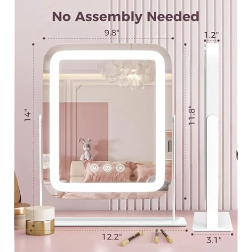 Saliwa Vanity Mirror with Lights, Lighted Makeup Mirror with 3 Modes, 5X Magnification Mirror, Stepless Brightness, 360¡Æ Rotation, Christmas & Valentine¡¯s Gifts for Women, Daughter, Mom, Her