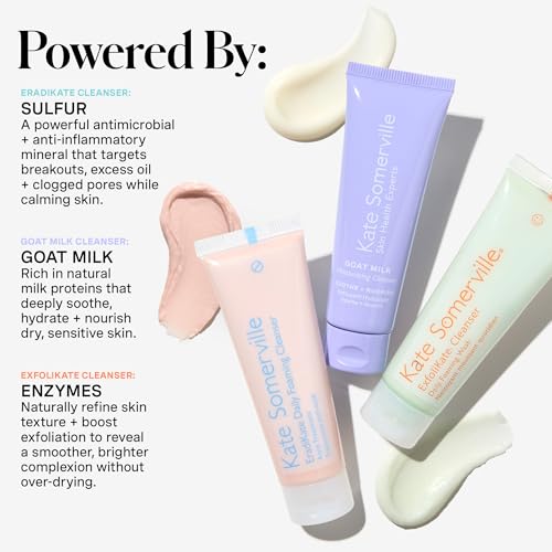Kate Somerville Pore-fect Skin Edit Travel Kit : ExfoliKate, EradiKate, & Goat Milk Cleanser Holiday Gift Set