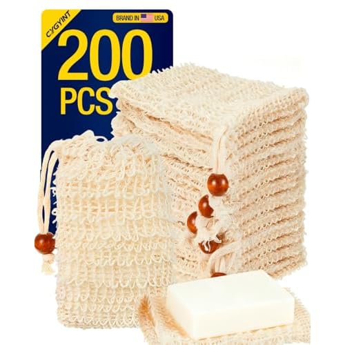 200 Pcs Soap Saver Bag Exfoliating of Natural Exfoliating Handmade Soap Pouches for Shower, Foaming & Drying, Reusable Bolsas para Jabones Artesanales (5.7x3.74 Inch)