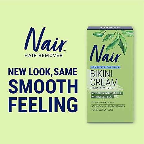 Nair Bikini Cream with Green Tea Sensitive Formula, 1.7 Ounce