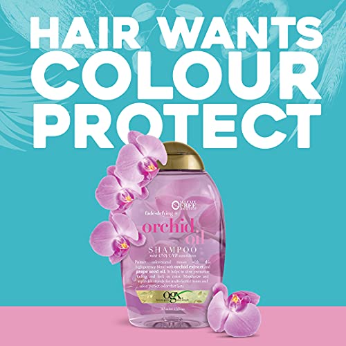 OGX Fade-Defying Orchid Oil Shampoo with UVA/UVB Sun Filters, 13 Ounces
