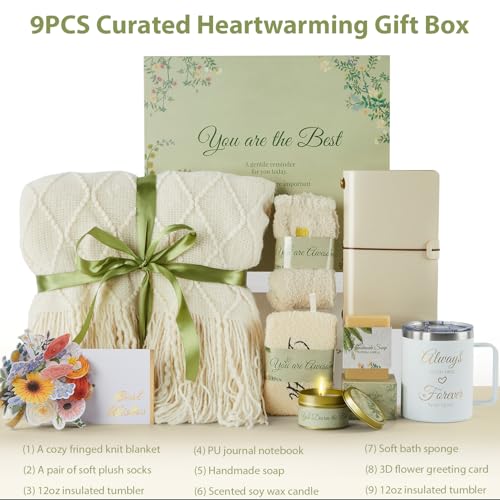Women's Day Gift Basket, Unique Birthday Gift Box for Her or Girlfriend, Wife, Mother, Best Friend, Wife, Coworker, Thinking of You, Self Care Spa Package