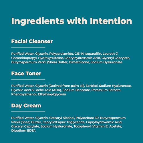 Cleure Sensitive Skincare Set ? Gentle Face Wash, Alcohol-Free Toner & Shea Butter Day Cream ? Facial Kit for Teens & Adults ? Fragrance-Free, Dermatologist Recommended, pH Balanced
