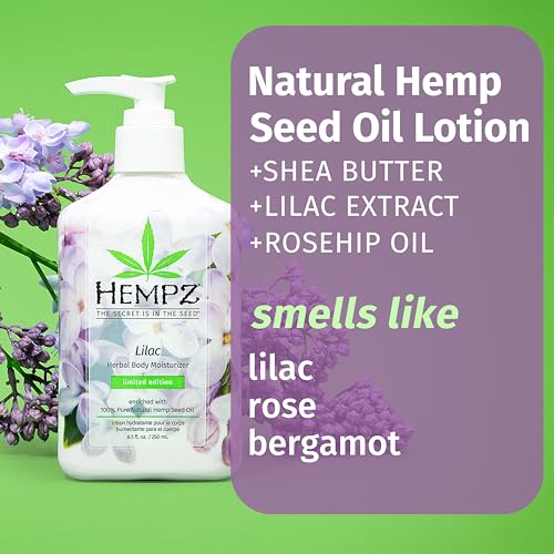 Hempz NEW Limited Edition Lilac Lotion, Hydrating Body Moisturizer for Body, Hands and Feet 8.5 oz.