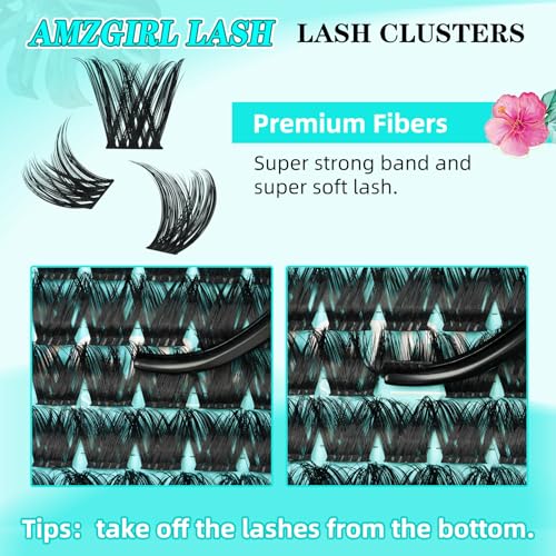 Lash Clusters Wet Look 168Pcs Eyelash Cluster Ultra-Thin Lash Band Eyelashes Extensions Spiky Anime Wide Span Lashes(Tulip,D-Mix10-18mm)