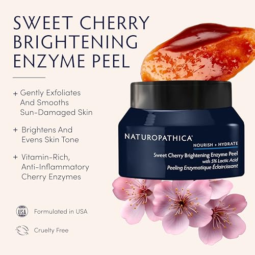 Naturopathica Sweet Cherry Brightening Enzyme Peel, Exfoliating Facial Peel Treatment, Antioxidant Rich Facial Mask to Nourish Skin, 1.69 fl oz
