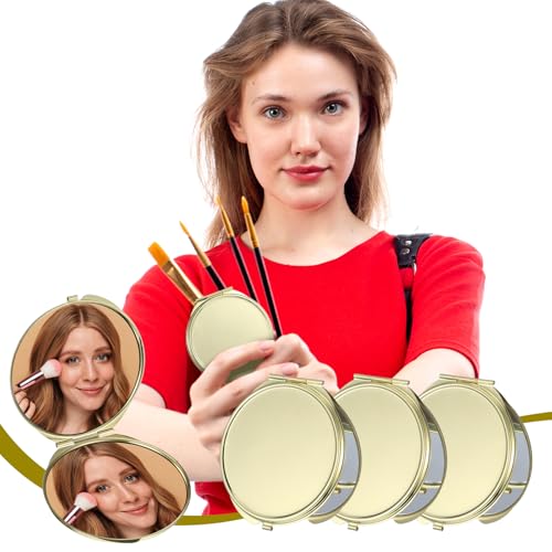 8 Pcs Portable Folding Compact Mirror Bulk with 1X 2X Magnification Double Sided Mini Travel Makeup Mirror for Women Bridesmaid Gifts