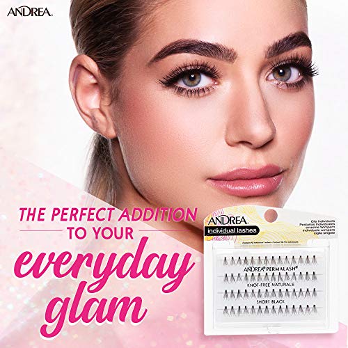 Andrea Knot-Free Naturals Individual Lashes - Short, Black, Natural Look DIY Lash Clusters, Reusable Eyelash Extensions for Daily Wear, 2 Pack