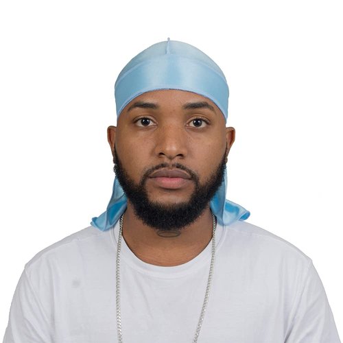 ForceWave Silky Durag for Men Wave Cap Satin Dorag for Men Women 360 Wave (SBlue)