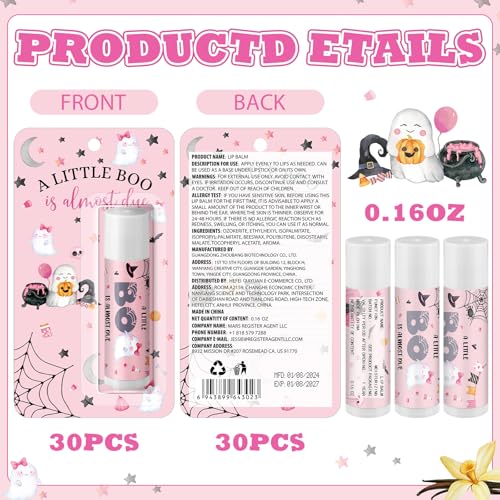 30 Pack Christmas Little Boo Baby Shower Games Prizes Party Gifts Bulk Lip Balms Favors for Winners Adults Guests Gender Reveal Favors Decorations Baby Shower Souvenirs Gift Bags Stuffers