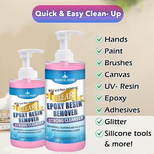 Hands Resin Remover Gel - All Natural Epoxy Resin Cleaner - Magical Cleanser for Artists - Epoxy Remover - Glue, Silicone, Paint & Glitter Soap- For Soft and Moisturized Skin