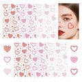 6 PCS Heart Self Adhesive Face Gems Stickers Valentine's Day Rhinestones Face Jewel for Women Festival Heart Accessories Stickers for Craft