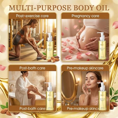 ERAE Queen Oil, Cold-Pressed Botanical Body Oil, Lightweight Daily Hydrating & Moisturizing Oil for Arms, Tummy & Thighs, Deeply Nourishing, 2 Pack (120 ml / 4 fl oz Each) (2 PCS)