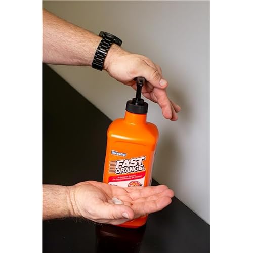 Fast Orange 25148 Pumice Lotion, Heavy Duty Hand Cleaner, Natural Citrus Scent, Waterless Cleaner For Mechanics, Strong Grease Fighter, 48 Oz.