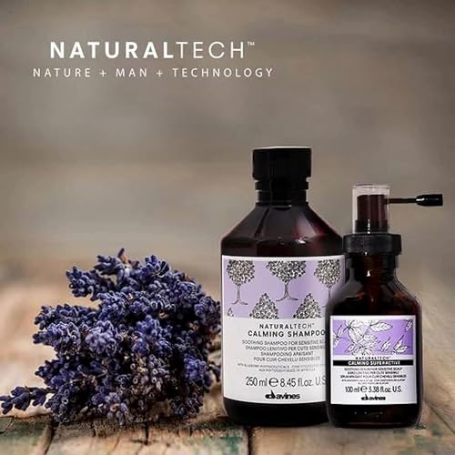 Davines Naturaltech Calming Superactive, Soothing & Relieving for Sensitive Scalp - With Blueberry Phytoceuticals - Leave-In Serum Calms Irritation Instantly, Travel Size, 3.38 Fl Oz