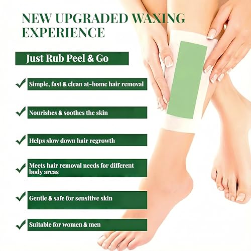 Wax Strips for Hair Removal, Waxing Kit for Women with Avocado Butter, 60 Count Face & Body Wax Strips for Bikini, Underarm, Leg, Lip & Eyebrow