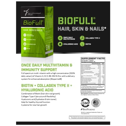 Hair Skin Nails - Biotin Vitamins for Hair, Skin & Nails - Biotin & Collagen Supplement for Women & Men