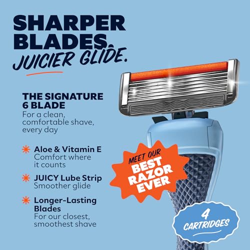Dollar Shave Club | 6 Blade Razor Refills (4 Pack) and Shave Butter 3 ounce | 6 Stainless Steel Blades for a Close & Comfortable Shave | Razors for Men