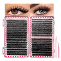 DIY Lash Clusters Kit Lash Extension Kit, 700pcs,40D&50D&60D, 9-16mm, D Curl, Natural Volume Lash Extensions Wispy Eyelash Clusters Individual Lashes Kit, 12#Black