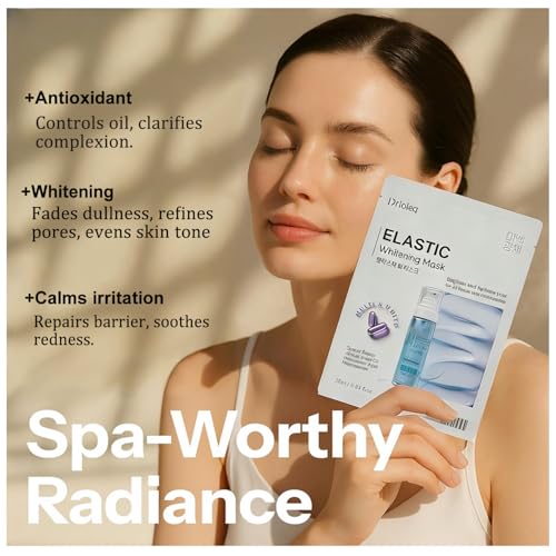 Korean Facial Mask 10 Sheets, Elastic Whitening &Tightening & Deep Moisture & Anti-Aging ,Niacinamide & Centella &Witch Hazel Water, Skin Softening Facial Mask, Korean Face Mask (Elastic Whitening)