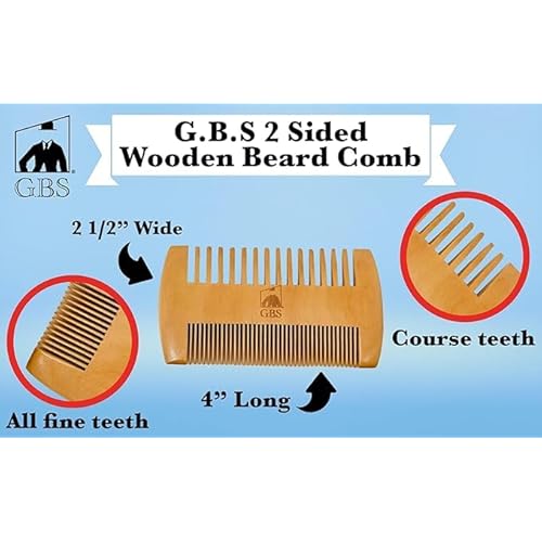 G.B.S Trimming and Styling Beard Kit for Men- 2 Sided Wood Beard Comb, Natural Beard Oil, Beard Balm, Beard Pick, Styling Comb and Silver Folding Shavette Shaving Razor with 20 Razor Blades