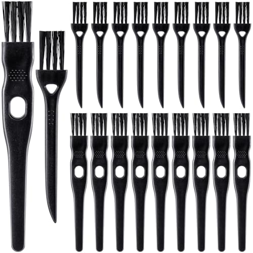 PAGOW 24 Pcs Electric Razor Cleaning Brush, Shaver Razor Clipper Cleaner Brush, Electric Shaver Hair Remover Cleaning Brushes, Nylon Bristles PP Handle, 2 Sizes (Black)