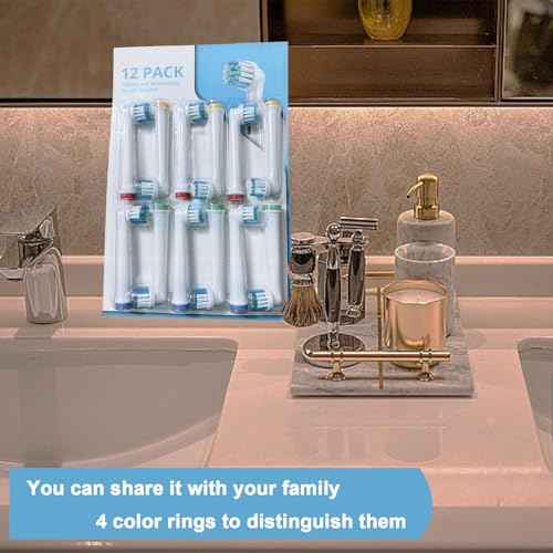 Replacement Heads for Oral B,12 Pack Soft Electric Toothbrush Heads,Deep and Precise Cleaning for Oral B Braun Pro1000/1500/7500/3000/7000/8000/500 and More(Black)