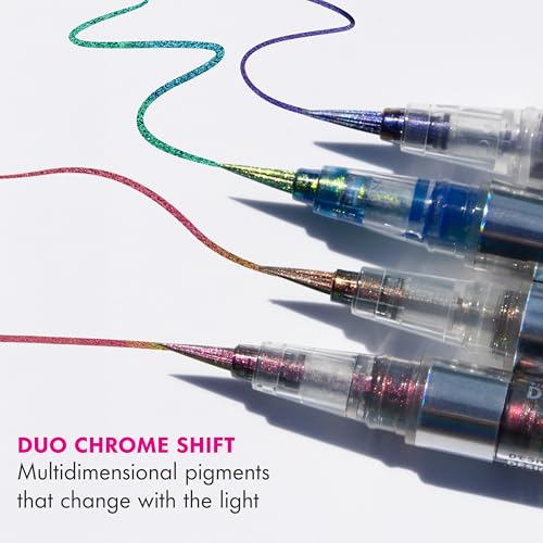 L.A. Girl Cosmetics Shade Shifter Duo Chrome Brush Liner, Ultra-Precise Tip, Bold Shimmer, Long-Lasting, Smudge-Resistant, Nova GES251