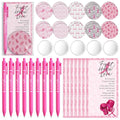 Pinkunn 75 Sets Breast Cancer Awareness Accessories Bulk Breast Cancer Gift for Women Compact Mirrors with Pink Ribbon Boxing Glove Design, Ballpoint Pens, Motivational Cards Charity Party Favors