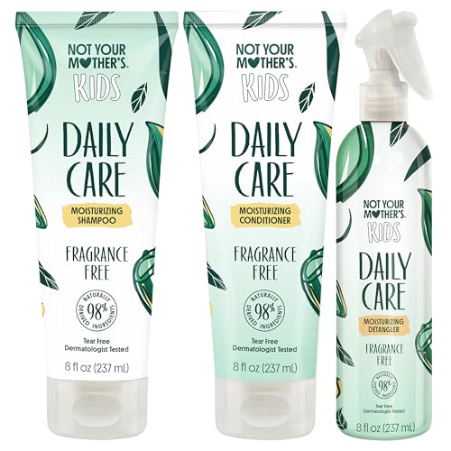 Not Your Mother's Kids Daily Care Bundle - Fragrance Free Shampoo, Conditioner, and Detangler (3-Pack) - Scent Free Hair Products for Kids