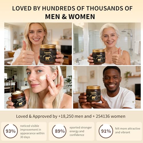Upgraded Organic Beef Tallow for Skin & Face ? Whipped Grass-Fed Tallow and Honey Balm for Dry, Sensitive Skin, Natural Hydrating Face Moisturizer with Raw Honey (Unscented)