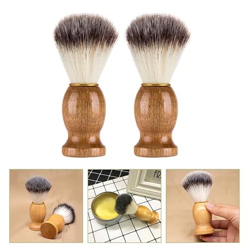 10 Pcs Wood Handled Badger Hair Shaving Brush Professional Salon Tools Beard Grooming Tool for Men Shave Accessory