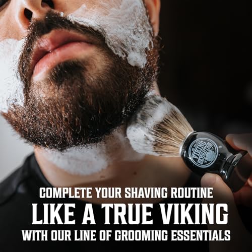 Viking Revolution Luxury Shaving Cream for Men- Sandalwood Scent - Soft, Smooth & Silky Shaving Soap - Rich Lather for the Smoothest Shave - 5.3oz