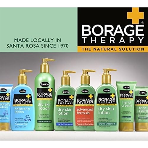 ShiKai Borage Therapy Dry Skin Lotion Moisturizer (16oz, Pack of 2) Unscented Skincare | Hydrating Lotion for Eczema, Dry Hands & Body | With Oatmeal, Shea