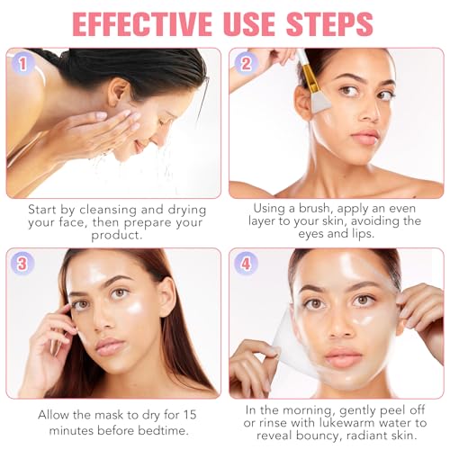 Collagen Night Wrapping Mask, Collagen Face Mask, Collagen Sleeping Mask, Collagen Facial Mask for Elasticity & Hydration, Hydrates and Tightens Skin, Reduces Sagging
