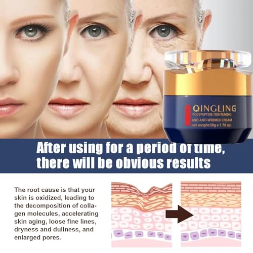 Qingling Crema Para Arrugas, Qingling Face Cream, Qingling Wrinkle Removal Cream, Polypeptide Tightening and Anti Wrinkle Cream, Anti Aging Moisturizer for Firming Face (1pcs)